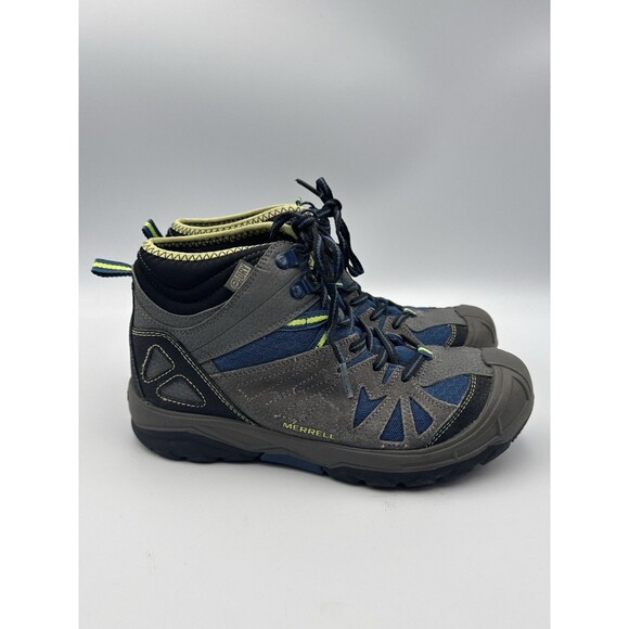 Merrell‎ Capra Mid Waterproof Hiking Boots Gray Blue Size 4.5M Youth EU 37 - Picture 1 of 10